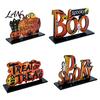 Halloween Wooden Ornaments Tabletop Ornaments, Freestanding Solid Wood Letter Signs, Decorative Table Centerpiece Desktop Accessories with Pumpkin And