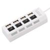 4 Ports USB HUB 2.0 Adapter Expander Multi USB Splitter Multiple Extender with LED Lamp Switch for PC Laptop