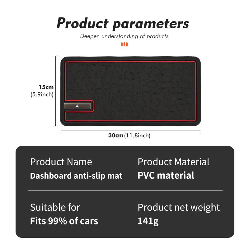dnsh2 For Mitsubishi Car Logo Anti-Slip Mat Dashboard Silicone Sticky Storage Pad Outlander Pajero Sport Lancer EX ASX L200 Eclipse