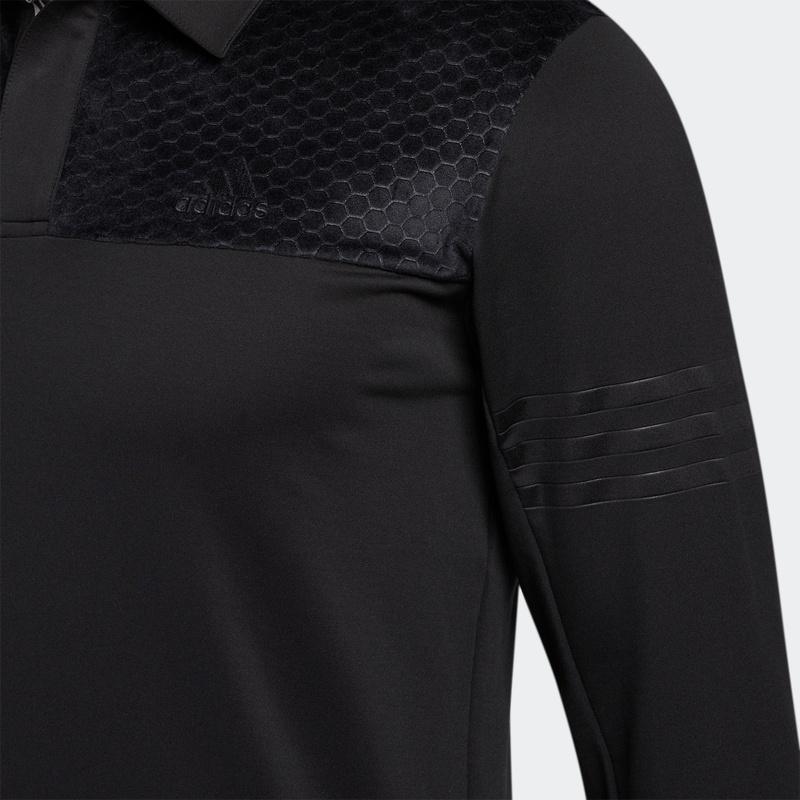 adidas Однотонная рубашка поло с длинным рукавом для мужчин, топы, черная FS6879