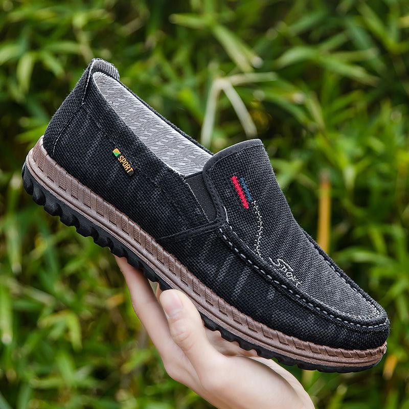 Мужская тканевая обувь «старый пекин», весна-осень, дышащая обувь с мягкой подошвой для папы среднего и пожилого возраста, нескользящая повседневная парусиновая обувь
