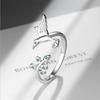 New Creative Bird Sweet Flower 925 Sterling Silver Jewelry Personality Cute Fresh Leaf Branch Art Opening Rings Xzr041