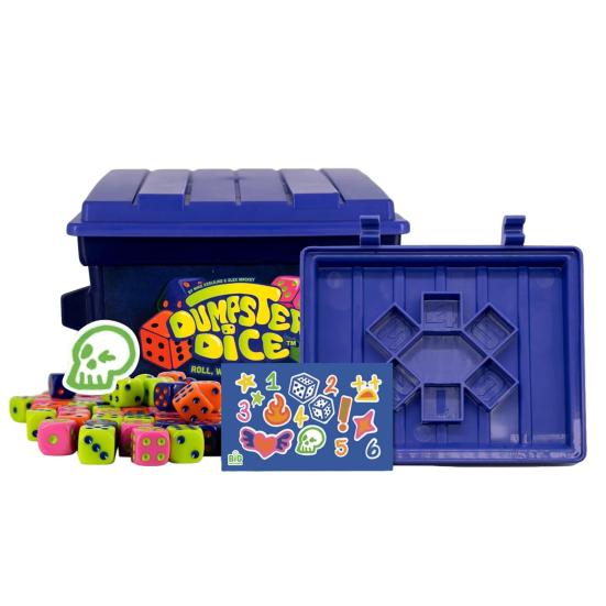 Dumpster Dice Set Fast-Paced Family Dice Game 2-4 Players Board And Dice Game with Dumpster 80 Dices And Graffiti Stickers for Game Night Travel Party
