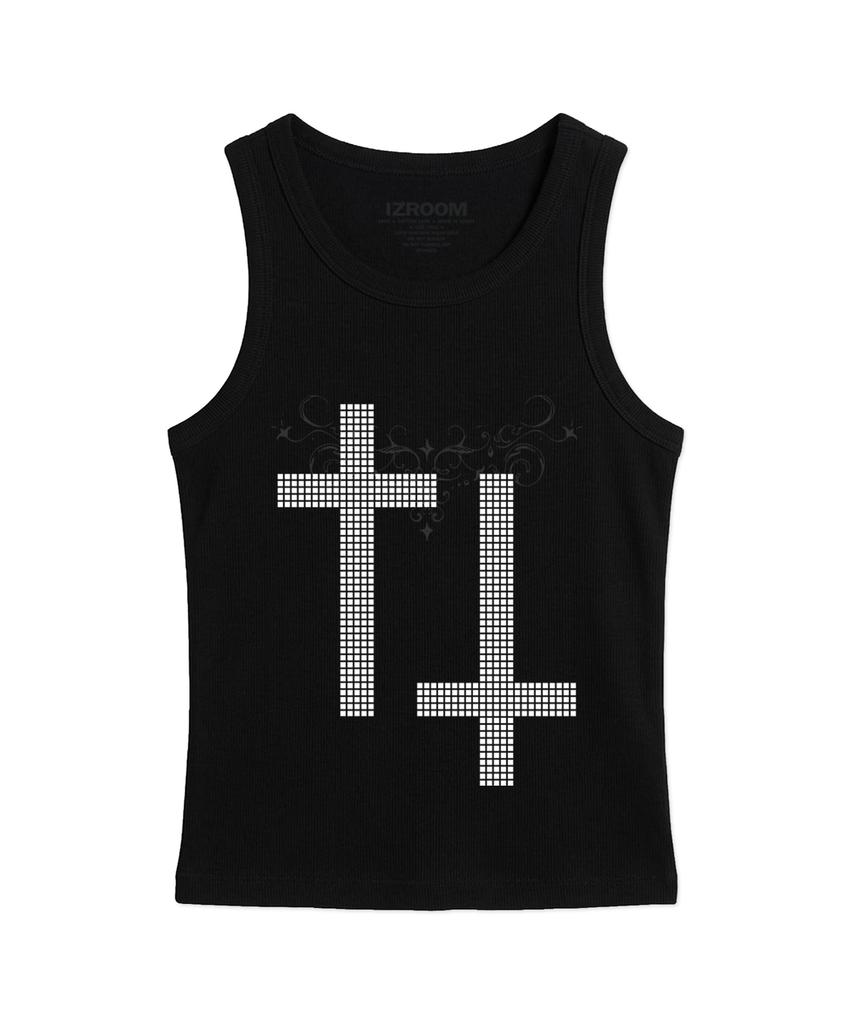 Кроп-топ без рукавов Ijeulum Square Cross (черный)