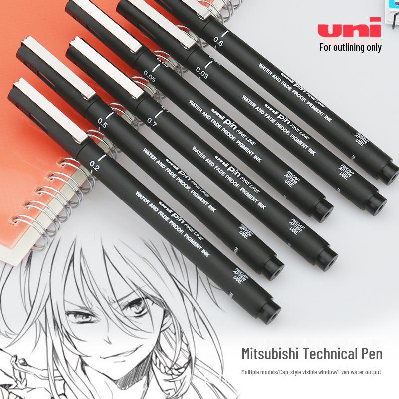Mitsubishi UNI PIN200 Тонкий лайнер с игольчатым наконечником для манги, дизайна, рисования и обводки. Для оптовых заказов обращайтесь в службу поддержки.