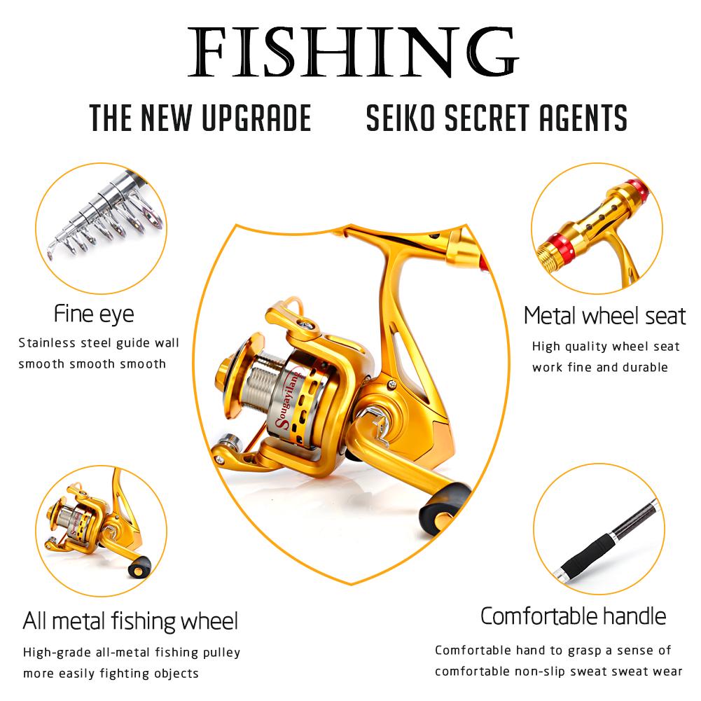 Комбинированные спиннинговые удочки и рыболовные катушки Телескопическая удочка из углеродного волокна Спиннинговая катушка