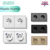 BSEED Double EU Socket 150*80mm Power Outlets Electric Sockets Plastic Wall USB C Socket  White Black Gold Gray 16A E Series