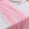 Semi Transparent Pearl Chiffon 0.75*3M Wedding Arch Drapes Table Runner  Dining Decoration