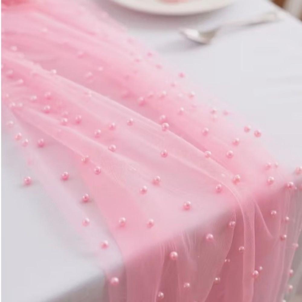 Semi Transparent Pearl Chiffon 0.75*3M Wedding Arch Drapes Table Runner Dining Decoration