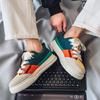 Fashion Men's Color Blocked Casual Canvas Shoes 2025 Spring Fashion Trend Versatile Sports Sheos Thick Soled Comfortable Chunky Sneakers