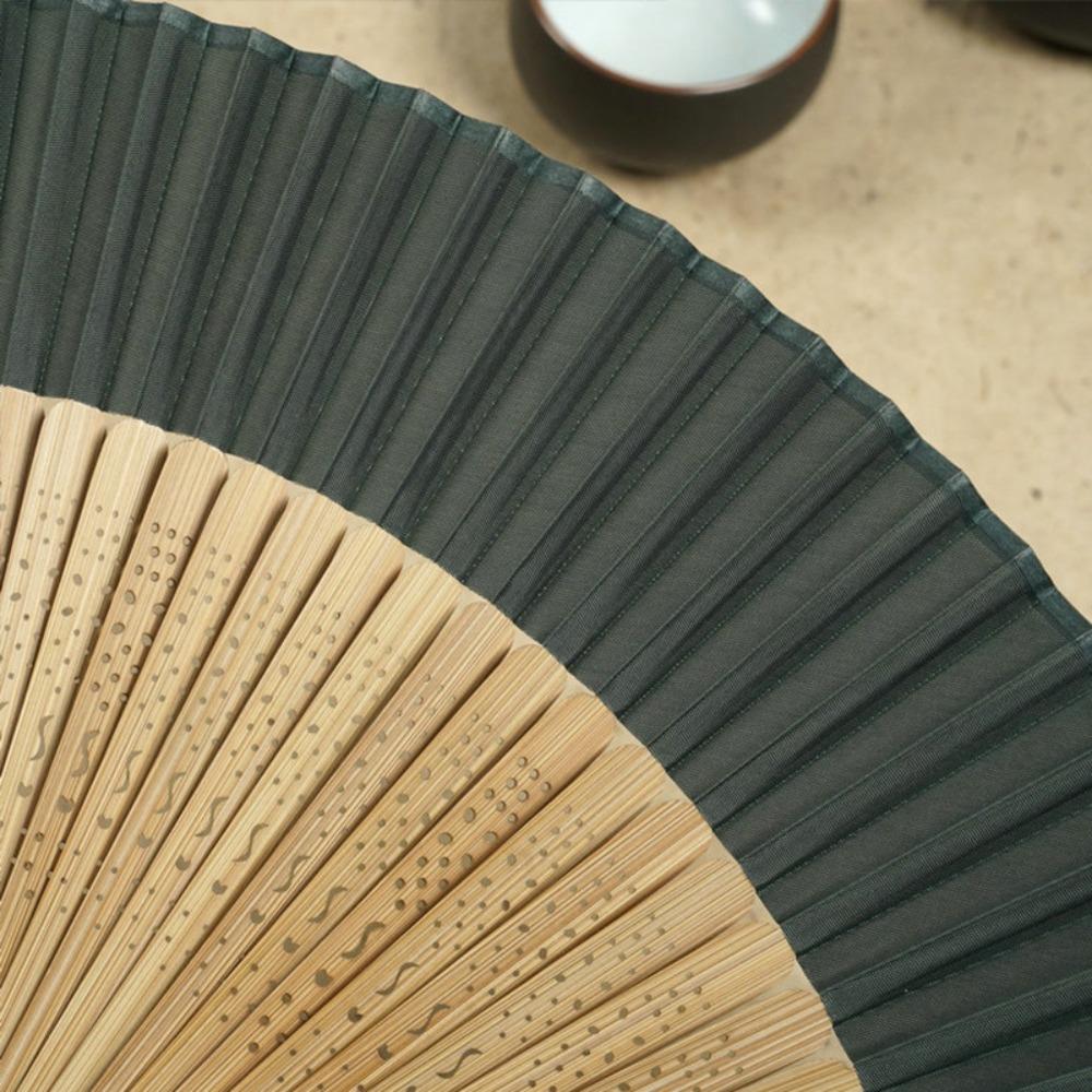 Carved Handle Chinese Fan Handhold Dance Fan Home Decoration Bamboo Folding Fan Gift