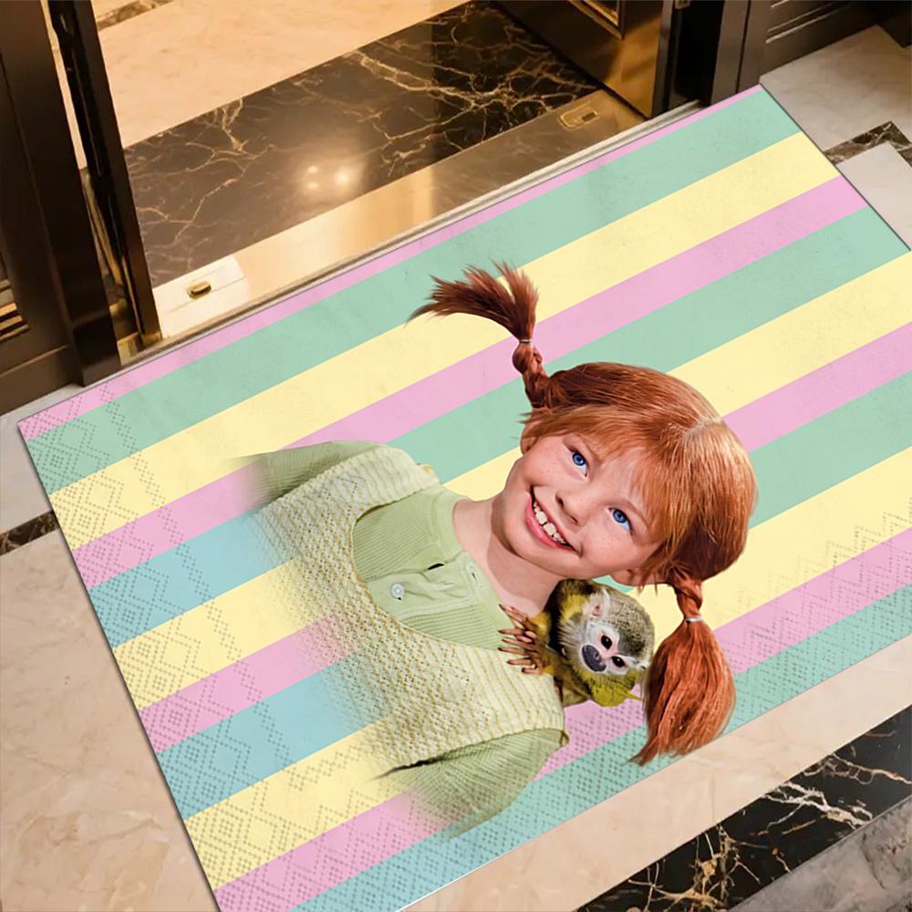 Pippi Floor Mat Suitable For Entryway Living Rooms Playrooms Foyer Antislip Carpet Decorate Offices Birthdaychristmas Gift