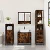 3 Piece Bathroom Furniture Set Smoked Oak Wood Based Material