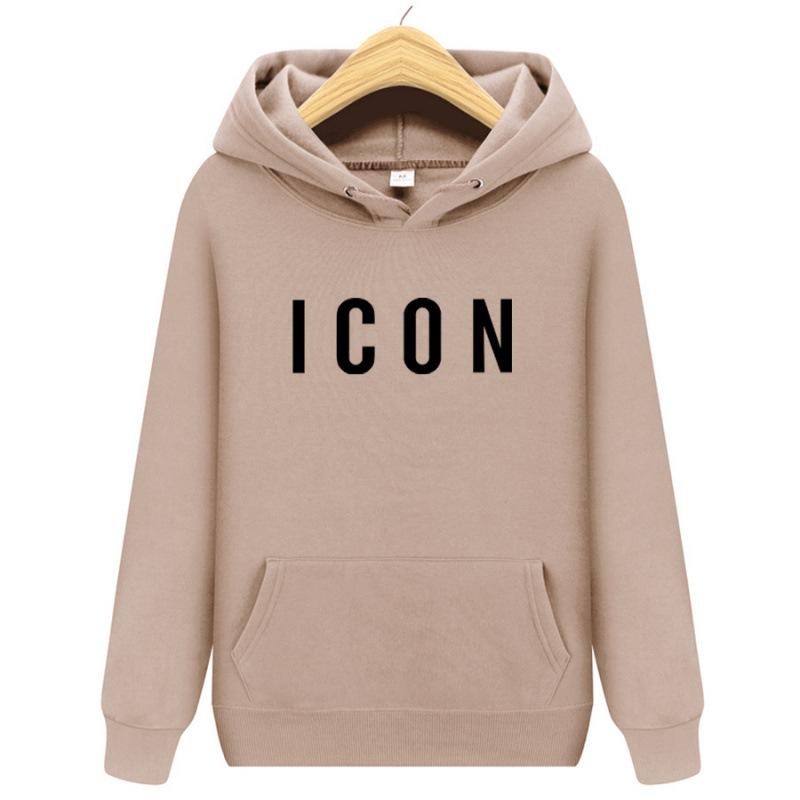 Удобный свитер с капюшоном и буквой ICON свободный топ свитер мужской
