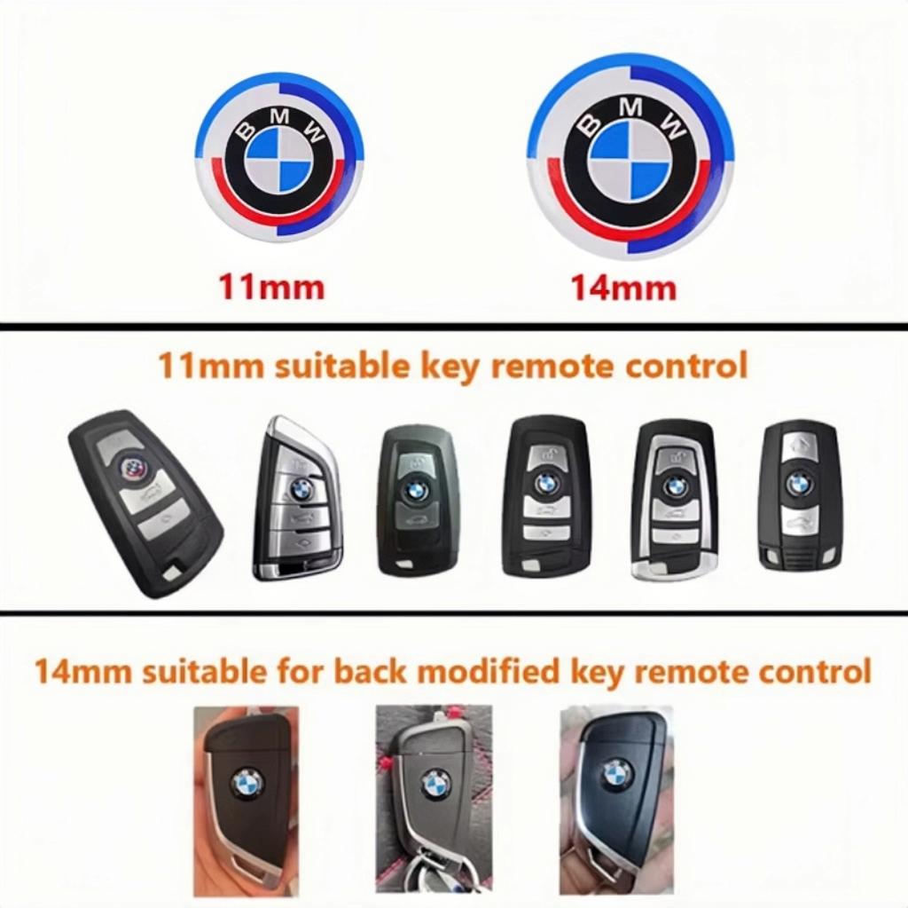 11/14MM Car Key Shell Emblem Sticker Auto Remote Accessories For BMW M E46 E90 E60 F30 F10 E39 E36 F20 G20 G30 E92 E87 X3 X5 X6