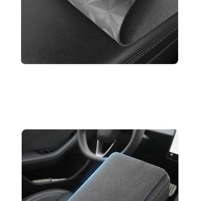 Suede Armrest Box Pad For Tesla's Model 3 Highland 2024-2026 Model Y Juniper 25-26 protective cover central anti slip cover