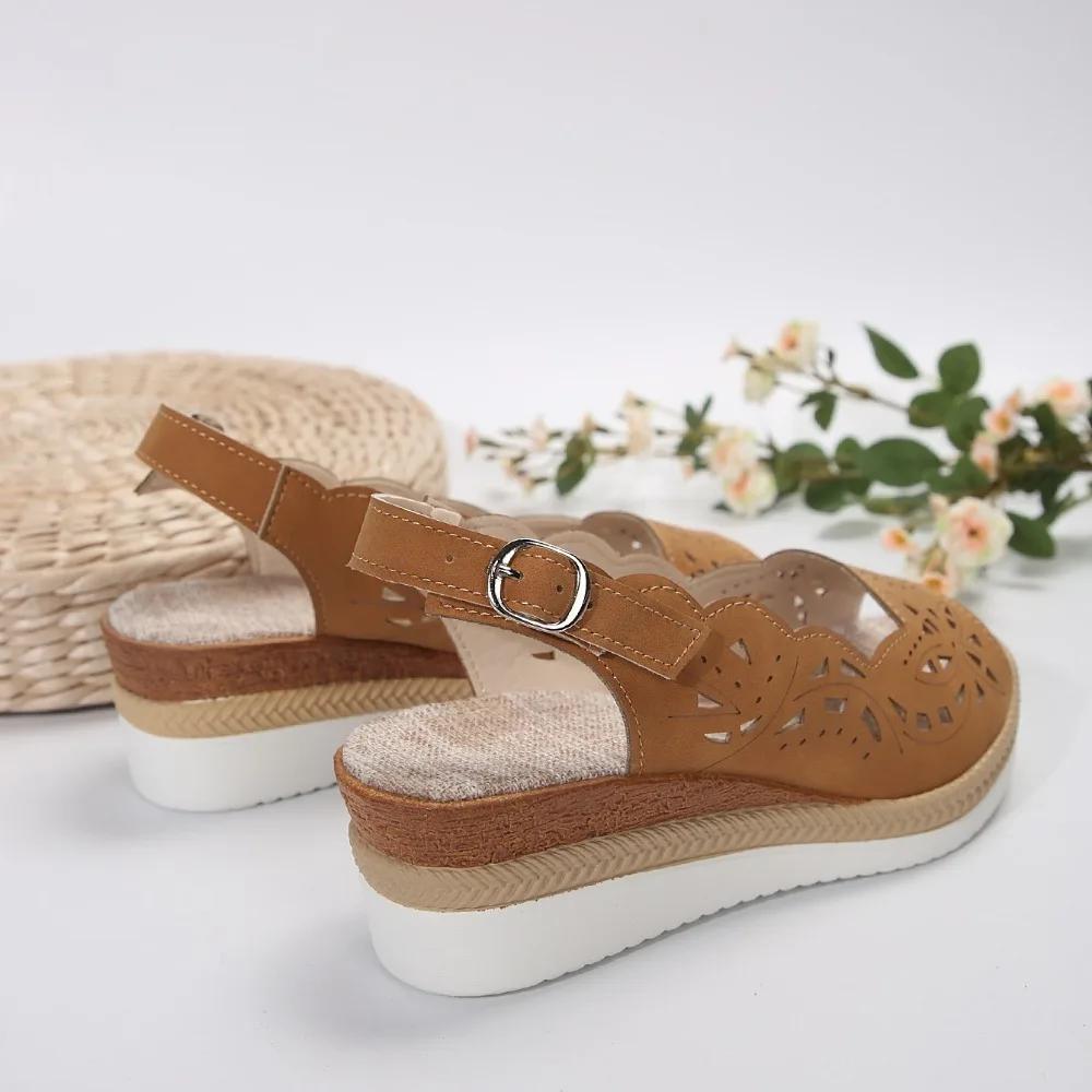 Summer Women's Peep Toe Wedge Sandals New Retro Paltform Casual Sandals for Women Outdoor Beach Shoes Ladies Heeled Sandalias