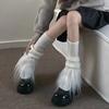 Сложенные носки y2k субкультурные носки длинные плюшевые носки вязаные сплайсированные носки теплый чехол для ног