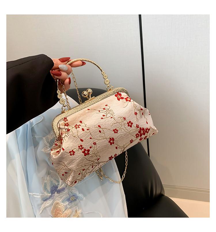 Артистичная Национальная Стиль Застежка-Пряжка Сумка для Ципао 2024 Шикарная Летняя Ручная Металлическая Сумка на Плечо