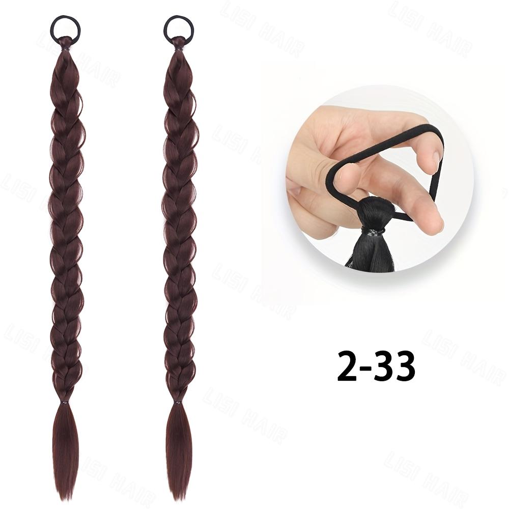 Синтетические волосы с резинкой, накладные волосы, натуральный вид, прямые, длинные, плетеные, хвостики для женщин, для вечеринок, ежедневного использования