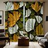 2 шт. HD желто-зеленые шторы с кленовыми листьями повсюду Зеленые завязки шторы с цифровой печатью Стиль украшения дома Украсить гостиную