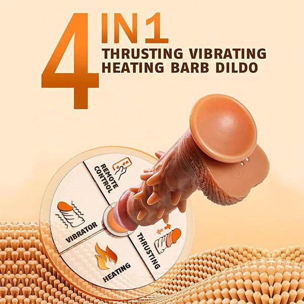 Толкающий фаллоимитатор Вибратор Секс-игрушка Реалистичный фаллоимитатор с толкающим режимом вибрации Анальная стимуляция точки G Нагревательный фаллоимитатор Секс-игрушка для взрослых для женщин-геев