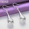 925 Sterling Silver Hollow Droplet Dropped Earrings Fashion Jewelry