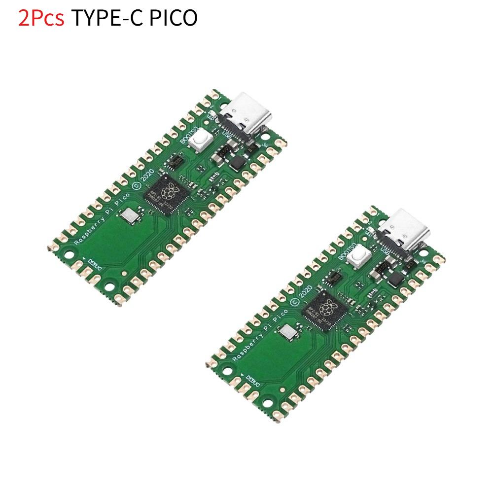 2 шт. Плата-клон Raspberry Pi RP2040 Pico - Двухъядерный M0+ 133 МГц, 2 МБ Flash, SPI/I2C/UART, Python/C/C++ (синий)
