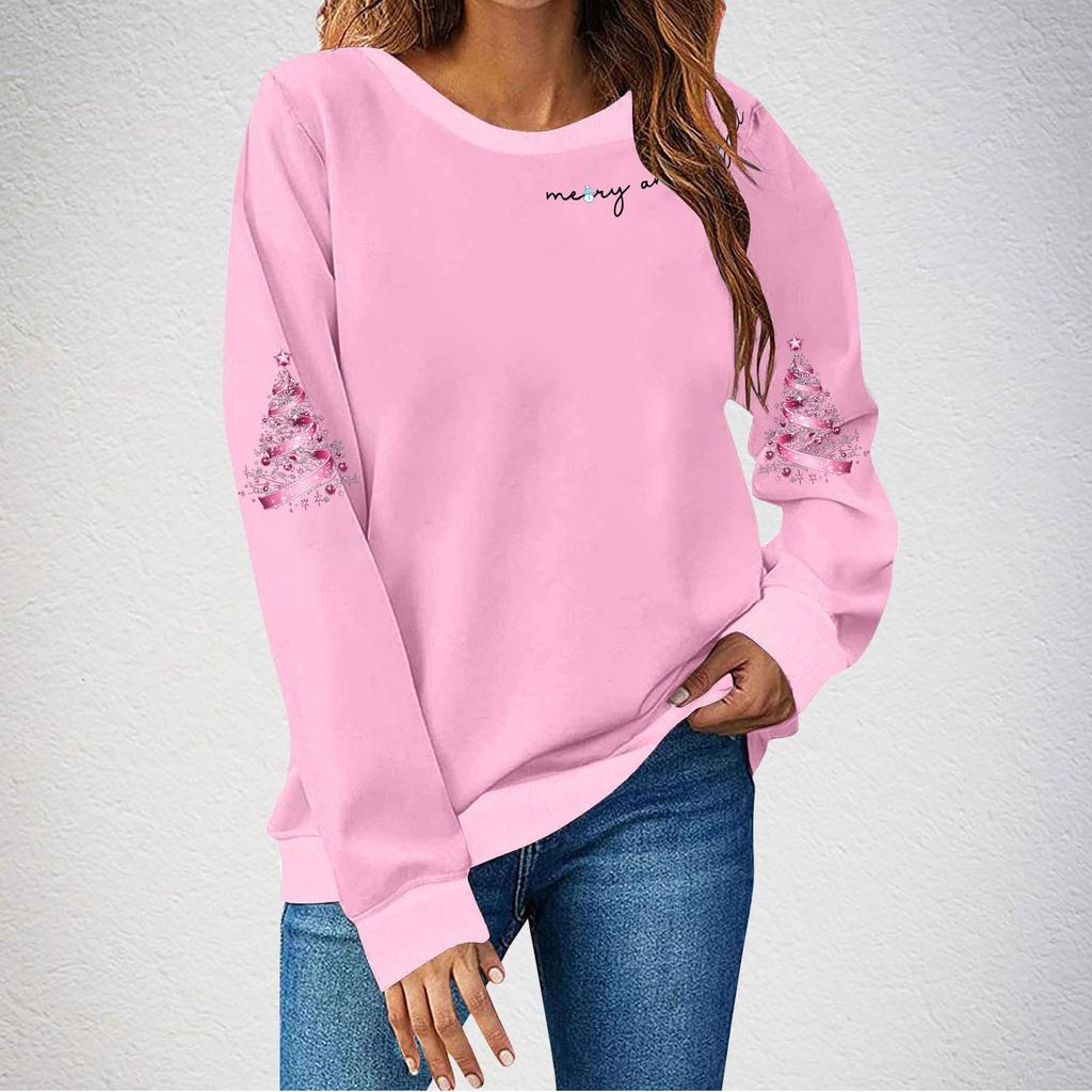 Ladies' Loose Comfortable Casual Fashionable Christmas Printed Hooded Sweatshirt