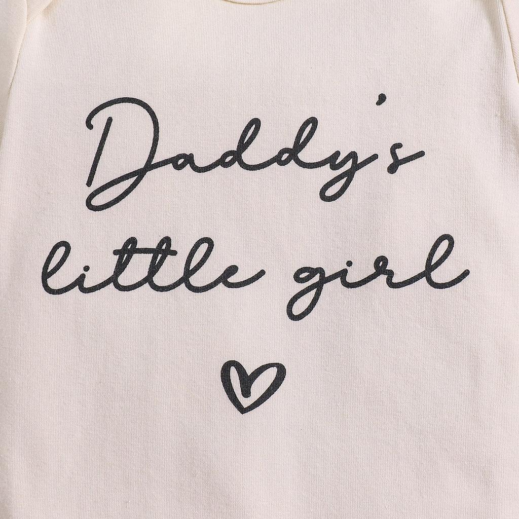 1-18 месяцев Детский комбинезон из хлопка с принтом «Папина дочка» с короткими рукавами