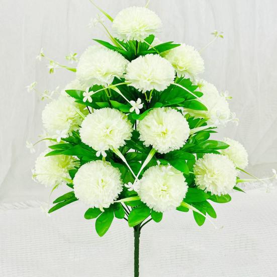 Artificial Carnation Realistic 18 Head Fake Silk Flower UV Resistant Wedding Party