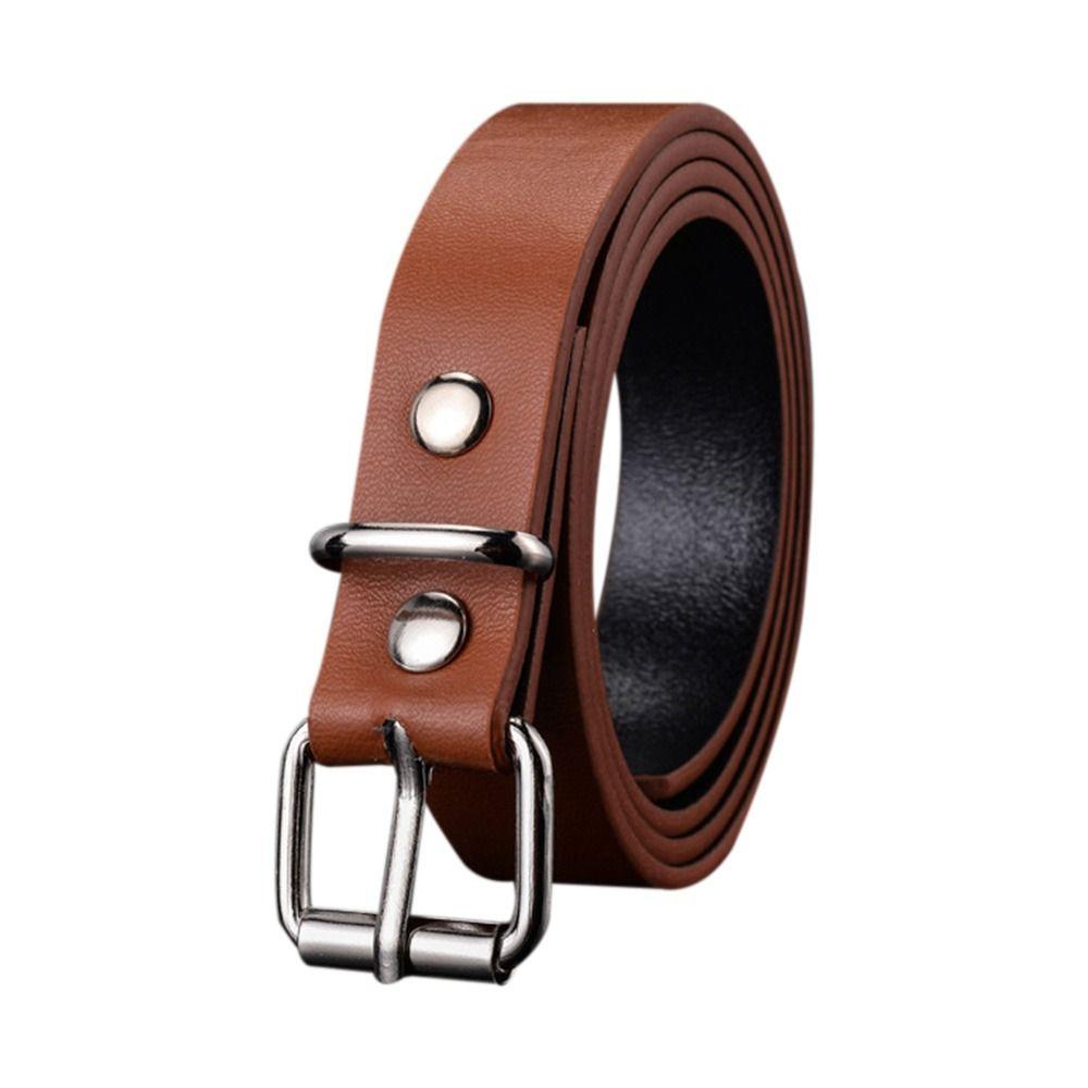 Design Retro Casual Thin Waist Strap Trouser Dress Belts Pin Buckle Waistband Children Leather Belt