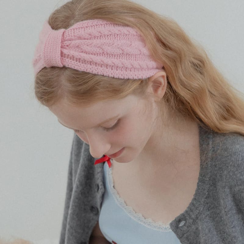 Mellotory 100% кашемировая кабельная повязка для волос (розовый)