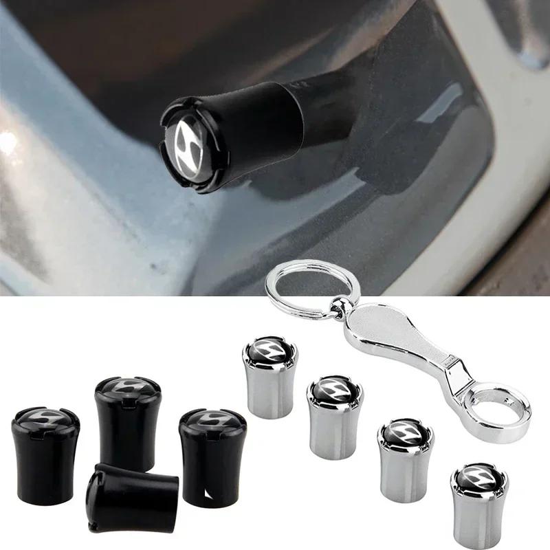 4pcs Car Accessories For Hyundai Elantra Sonata Genesis Azera Santa IX35 I20 I40 Accent Tucson Wheel Tire Air Valve Caps Cover E5