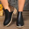 Мода Новые модные женские ботильоны без застежек для отдыха на открытом воздухе 2024 Высококачественные износостойкие женские ботинки с острым носком в леопардовом стиле