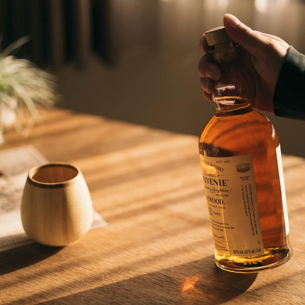 RIVERET Rocking Vessel Glasses, 240ml, Pair, Bamboo, Dishwasher Safe, White/Brown, RV-116WB