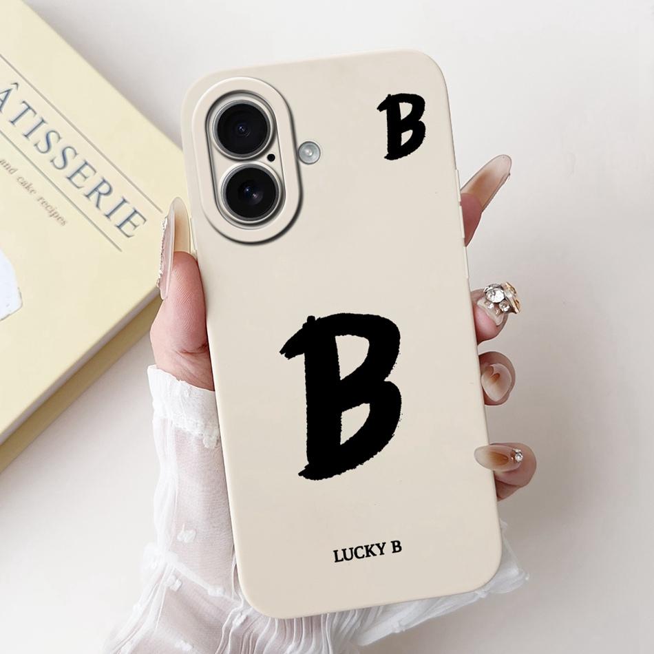 For iPhone 17 17Air Lucky Initial Letter Phone Case For iPhone17 17 Air Soft Silicone Shockproof Cases Bumpers