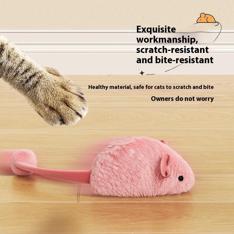 Interactive Plush Mouse Cat Toy With Night Fluorescence Simulation Mouse Cat Self Entertainment Indoor Pet Toy