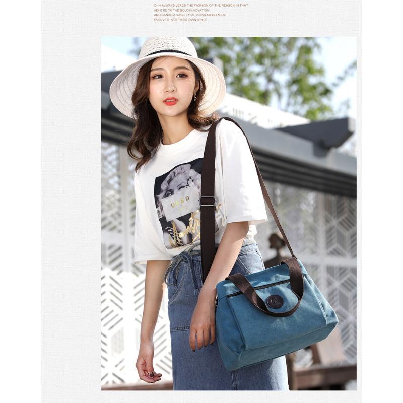 Холщовая женская сумка Повседневная женская сумка на одно плечо с однотонной износостойкой сумкой Сумка через плечо