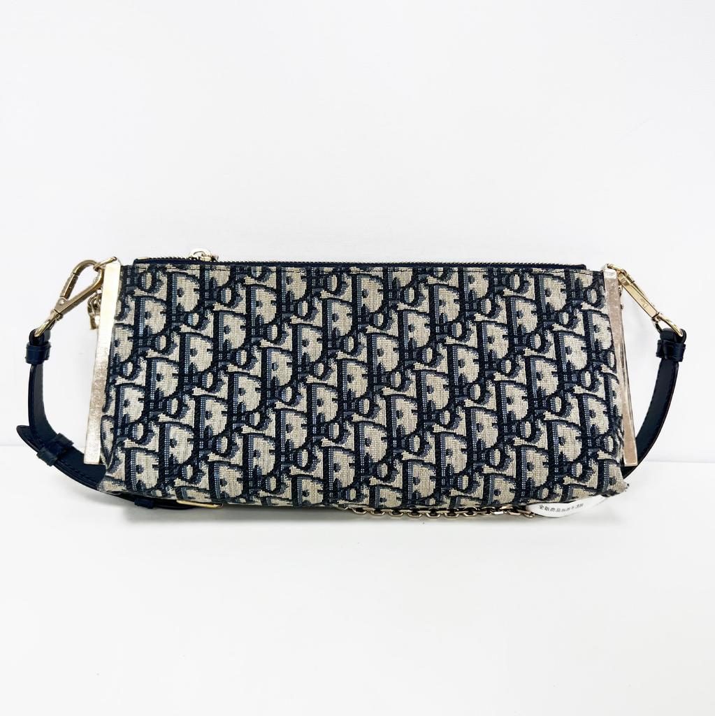 [Pre-Owned] Club Removable Adjustable Shoulder Strap Monogram Embroidered Oblique Print Tote Shoulder Bag - Very Good #2YH49G