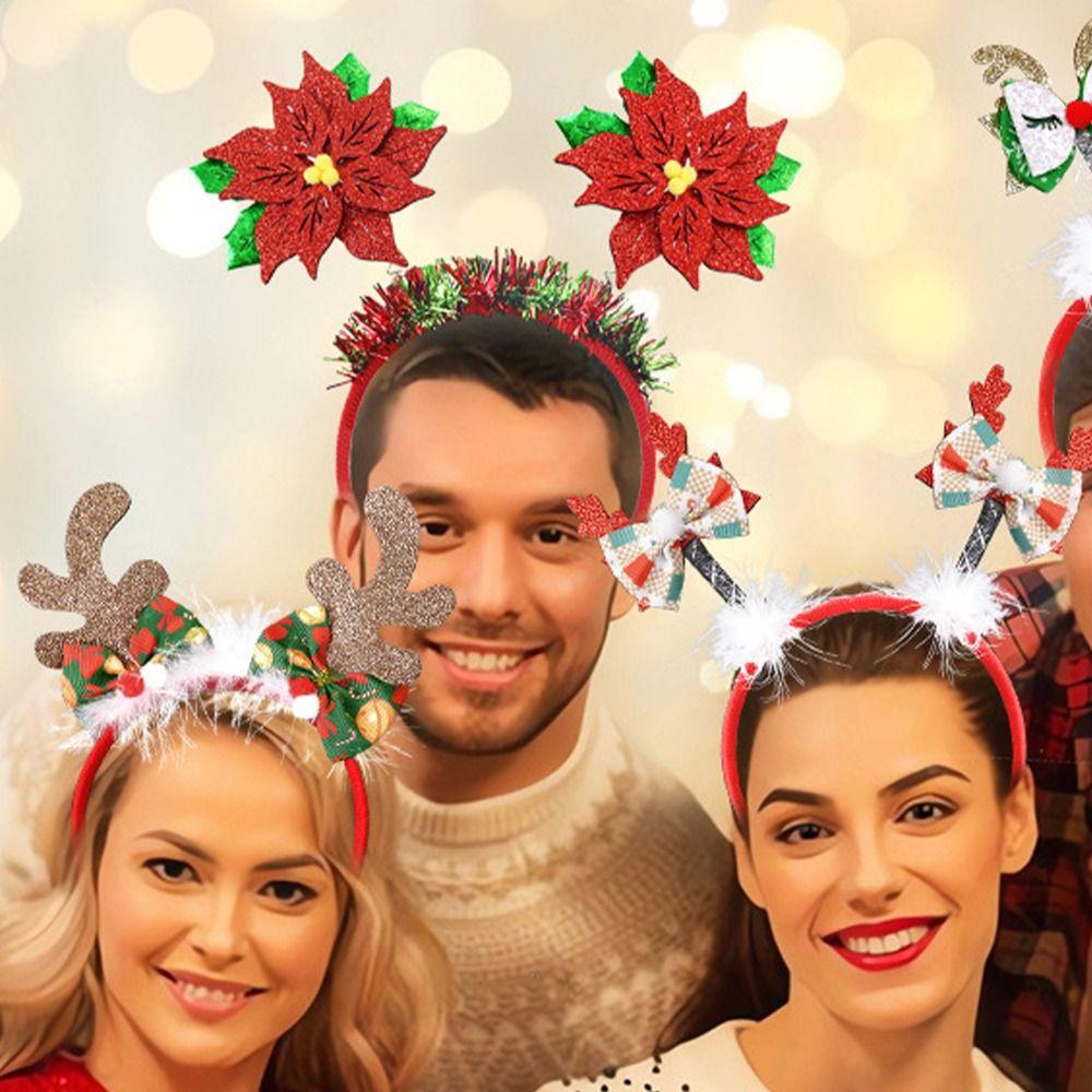 Snowman Reindeer Christmas Headbands Cute Merry Christmas Decorations  Party Favors