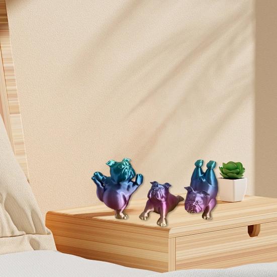 3D-печатная фигурка бульдога для йоги, статуэтка собаки, скульптура животного, домашний офис, книжная полка, украшение для рабочего стола, подарки для любителей собак