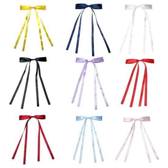 Заколка для волос для девочки, длинная лента, бант, декор, заколка для волос, декоративная заколка для волос на затылок, металлические шпильки, аксессуары для волос на День святого Валентина