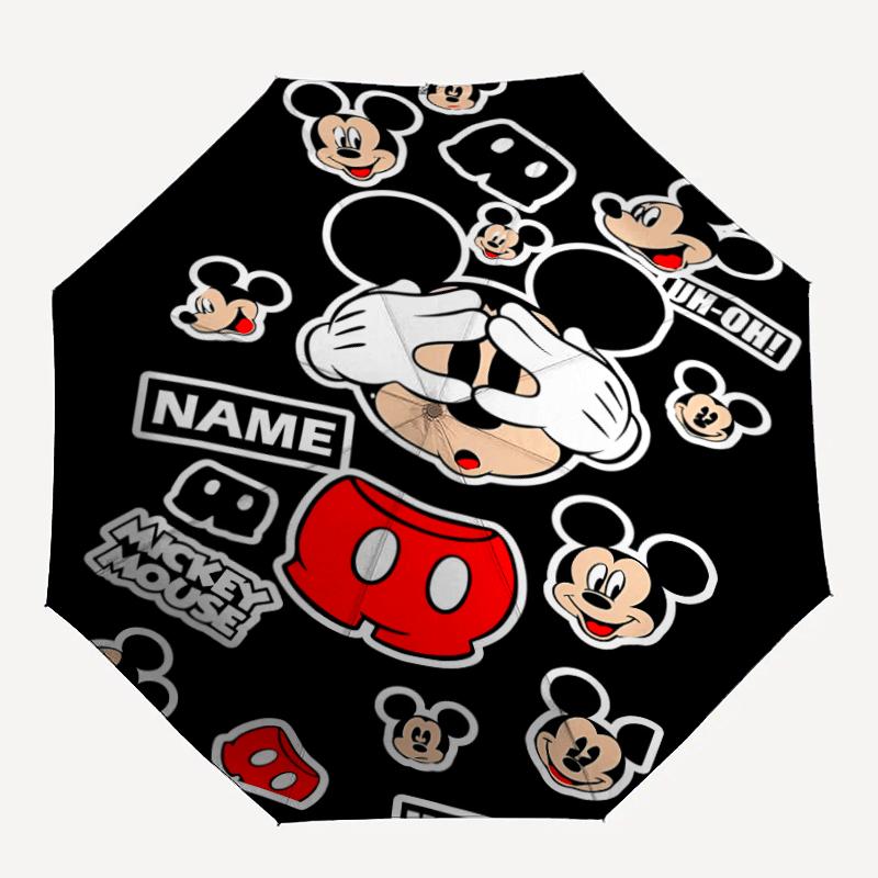 Personalized Name M-Mickey Print Umbrella - Automatic Open/Close, Eight-Rib Durable Frame, Automatic Folding Umbrella