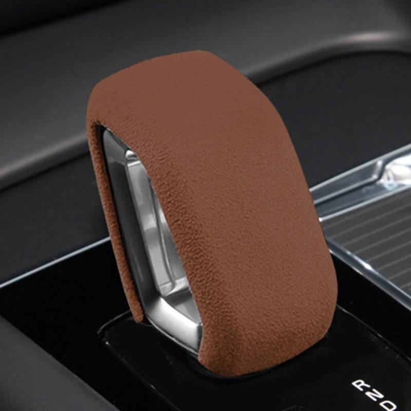 Suede Gear Shift Knob Trim Cover Center Console Shift Sticker for Volvo XC60 S90 XC90 S60 V60 XC40 V90CC Dark