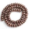 Natural Red Copper Lava Stone Rondelle Beads for Jewelry Making DIY Bracelet 15inches 6/8/10mm