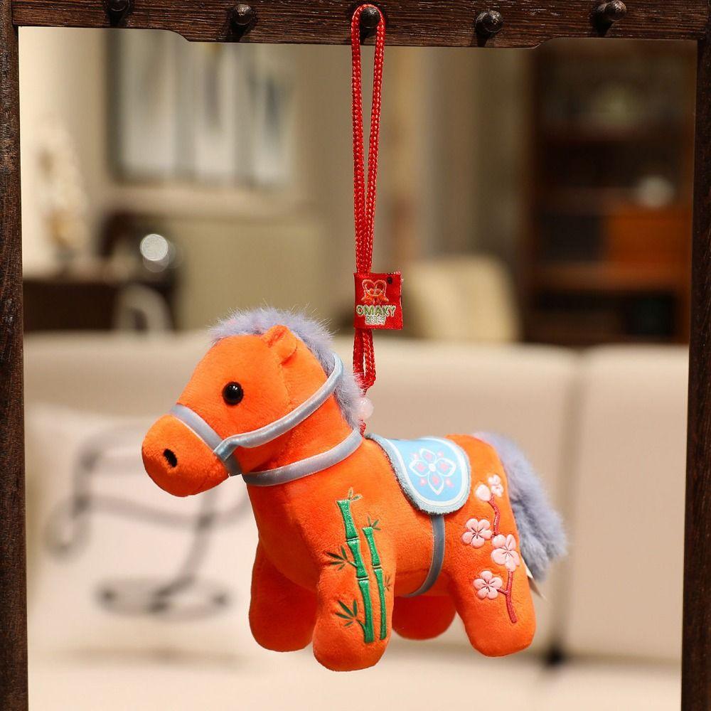 Kawaii Plush Horse Doll Pendant Cute Zodiac Pony Figurine Cartoon Steed Doll Chinese Zodiac
