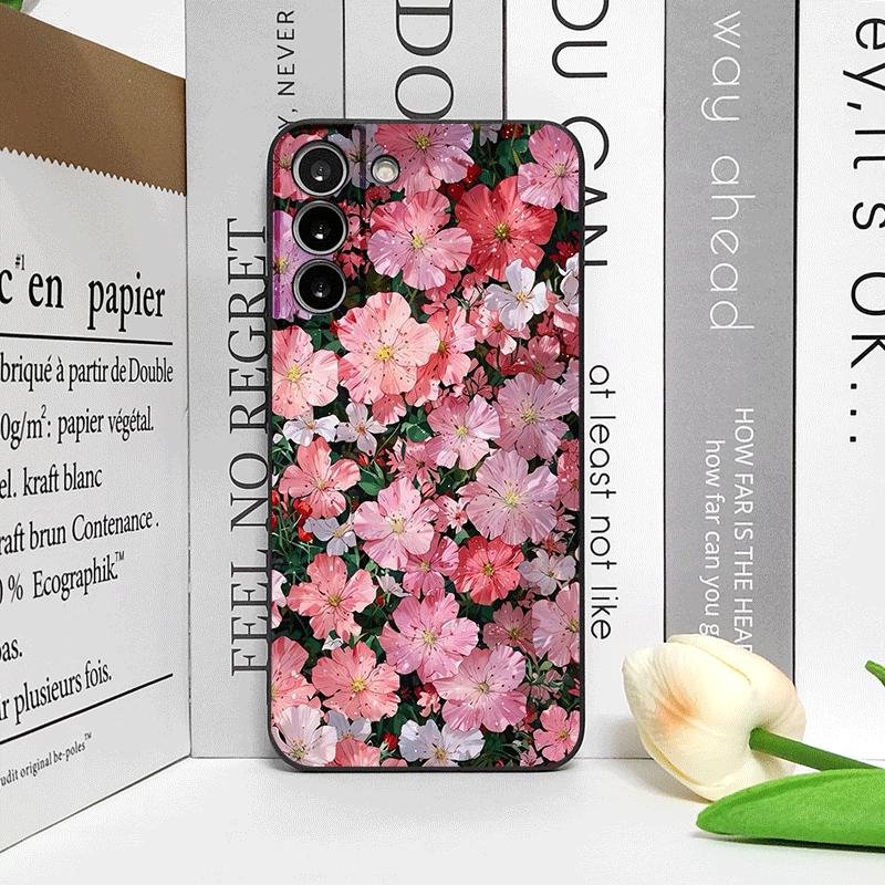 Красивая цветочная силиконовая чехол-накладка с цветочным принтом для Samsung Galaxy S25 S24 S23 Ultra S22 Plus S21 FE Мягкий чехол