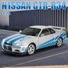2025 Новый 1:24 Nissan Skyline GTR R34 литая модель автомобиля из сплава металла Форсаж коллекционная игрушка на день рождения для детей подарки
