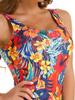 2024 Floral Swimsuit Women One Piece Sexy Hollow Out Swimwear Female Back Cross Beachwear Bathers Bathing Swimming Swim Suit